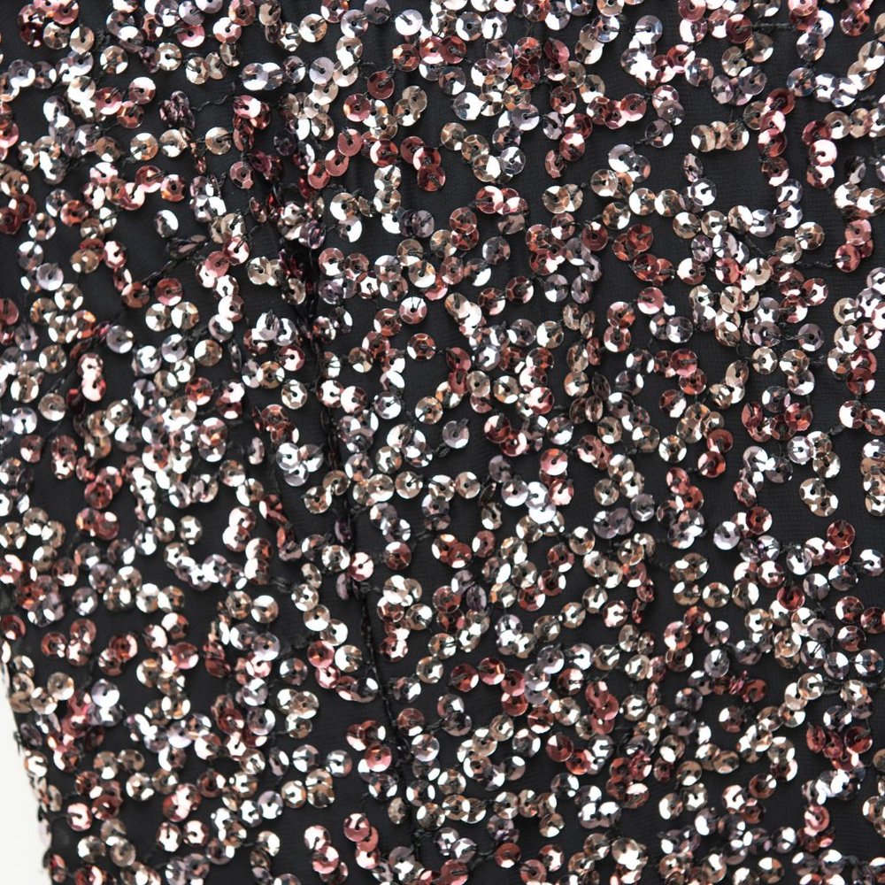 Vince Camuto Sequin Dress Flutter Sleeve Shift Mini Cocktail Pink Black Size 0 - Picture 6 of 8